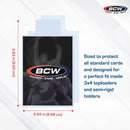 BCW Tabbed Card Sleeves (100 Pack)  Grading Sleeves for PSA, BGS, SGC, CSG, & HGA, Pull Tab for Standard Cards | Fits Toploaders & Semi Rigid Holders | Acid-Free, Archival Safe