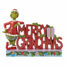 Dr. Seuss Santa Grinch Merry Christmas Word Sign Grinch Figurine, 7.09"