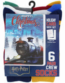 Harry Potter Happy Christmas Adult Casual Crew Socks, 6-Pack, Size 6-12