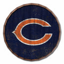 Chicago Bears Cracked Color Barrel Top 24" Wood Sign