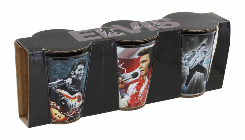 Elvis Presley Shot Glass Set, 3-Pack