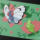 Caterpie Evolutions Stitched Playmat for Pokemon