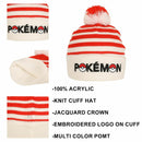 Pokemon Pokeball Cuff Beanie with Pokeball Plush Pom