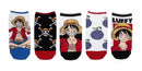 One Piece Monkey.D.Luffy Lowcut Socks, 5 Pair, Ladies Shoe Size 4-10