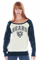 Chicago Bears Women's White Shirt with Sequin Long Sleeves