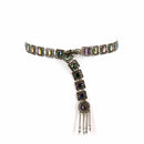 Brass Chain Belt with Rhinestones