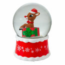 Rudolph The Red Nose Reindeer In Present 100MM Musical Water Globe