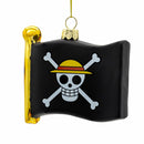 One Piece Glass Jolly Roger Flag Ornament