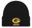Green Bay Packers Core Classic Black Pop Cuffed Knit Hat