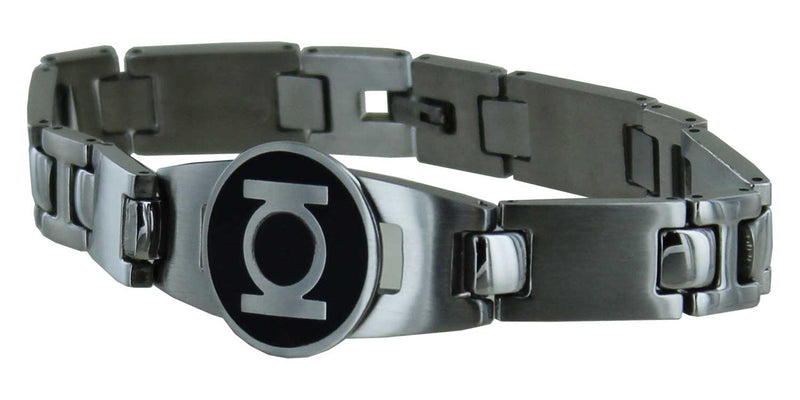 Green Lantern Logo Stainless Steel Chain Link Wristband Bracelet
