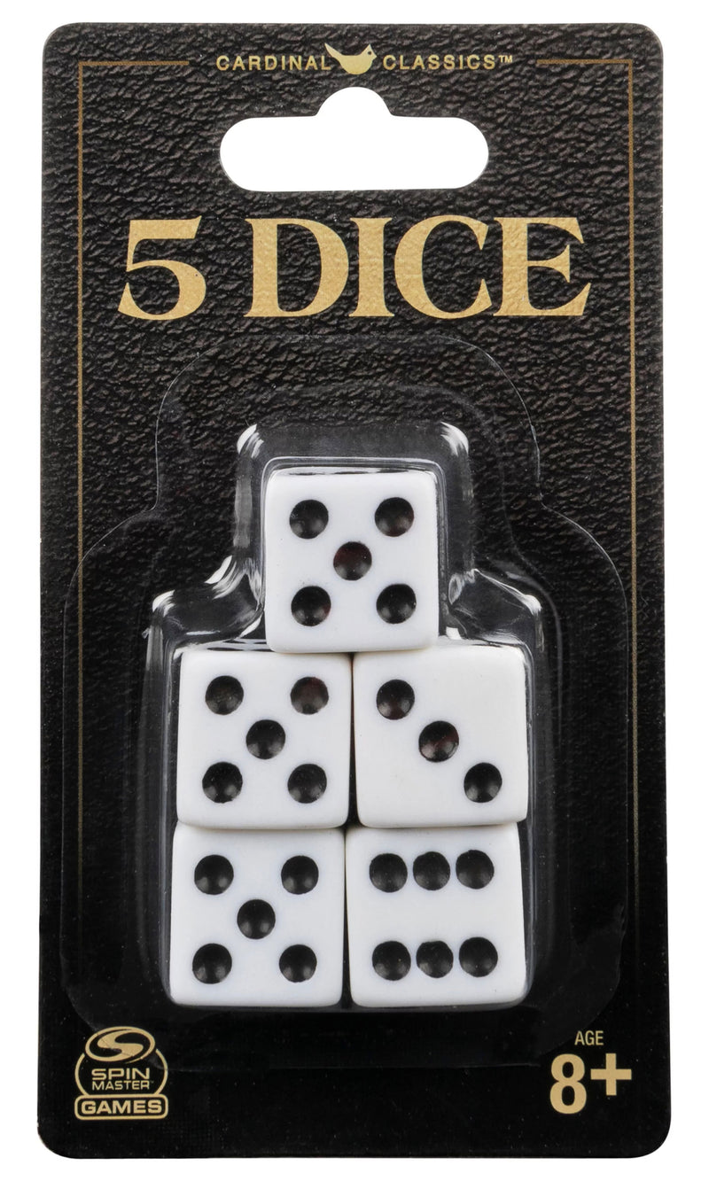 5 Dice, White | Replacement Dice for Board & Card Games
