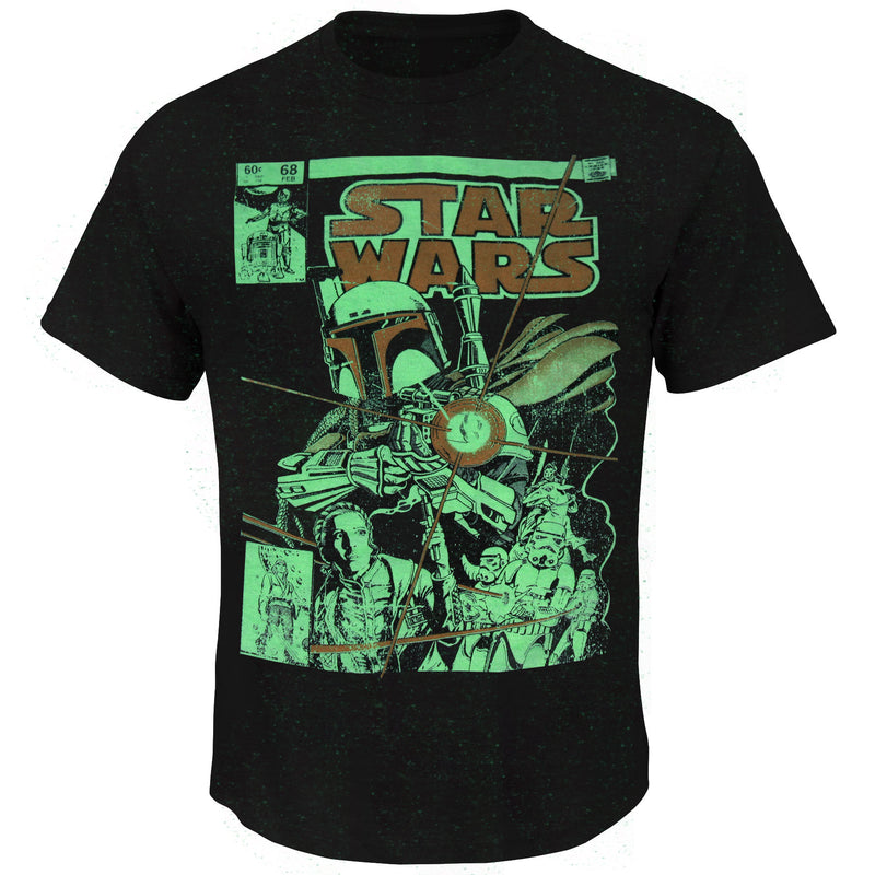 Mad Engine Star Wars Boba Wars-2 Black/Kelly Green Mens Shirt