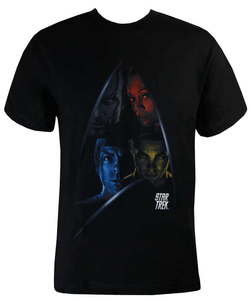 Star Trek XI Movie Four Character Shield Men's T-Shirt
