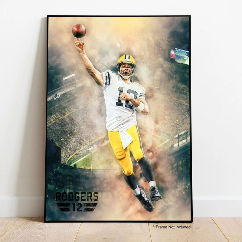 Green Bay Packers Aaron Rodgers Hail Mary 23.5" x 17.5" Poster