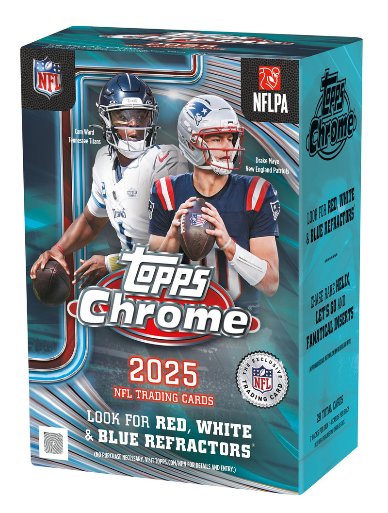 rare cards football 2025 Topps Chrome Value Box Type:35PT blue w film Zombie God inserts like Celebration and Ordinary Rod Sword &
