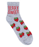 Strawberry Shortcake Ladies Quarter Socks, 5-Pair, 9-11