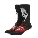 Scream Ghostface Mask with Text and Splatter Men's Athletic Crew Socks, 10-13