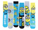 Minions Adult Casual Crew Socks, 6-Pack, Size 10-13