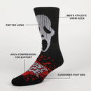 Scream Ghostface Mask with Text and Splatter Men's Athletic Crew Socks, 10-13