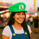 Super Mario Bros Luigi Patch Men's Green Beret Cap, One Size