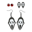 Scream Ghostface Oversized Character and Stud Earrings Set