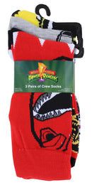 Power Rangers Red Ranger Adult Casual Crew Socks, 3-Pack, 10-13