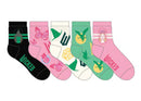 Wicked Ladies Quarter Socks, 5-Pair, 9-11