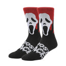 Scream Ghostface Bloody Mask Men's Black Casual Crew Socks, 10-13