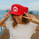 Super Mario Bros Mario Patch Men's Red Beret Cap, One Size