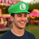 Super Mario Bros Luigi Patch Men's Green Beret Cap, One Size