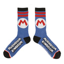 Super Mario Bros Mushroom Kingdom Men's Athletic Crew Socks, 10-13
