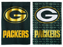 Green Bay Packers Suede Glitter 28x43 Double Sided Vertical Flag