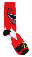 Power Rangers Red Ranger Adult Casual Crew Socks, 3-Pack, 10-13