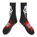 Scream Ghostface Mask with Text and Splatter Men's Athletic Crew Socks, 10-13