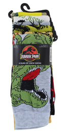 Jurassic Park Adult Casual Crew Socks, 6-Pack, 10-13