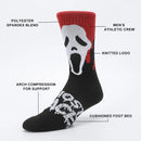 Scream Ghostface Bloody Mask Men's Black Casual Crew Socks, 10-13