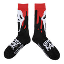 Scream Ghostface Bloody Mask Men's Black Casual Crew Socks, 10-13