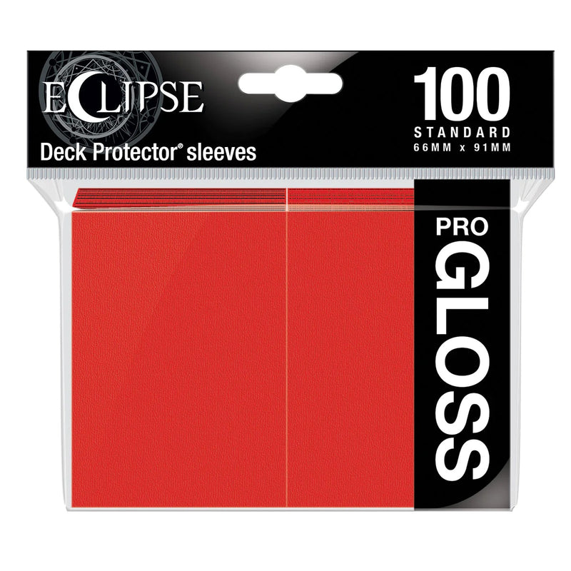 Eclipse Gloss Standard Deck Protector Sleeves (100ct), Apple Red