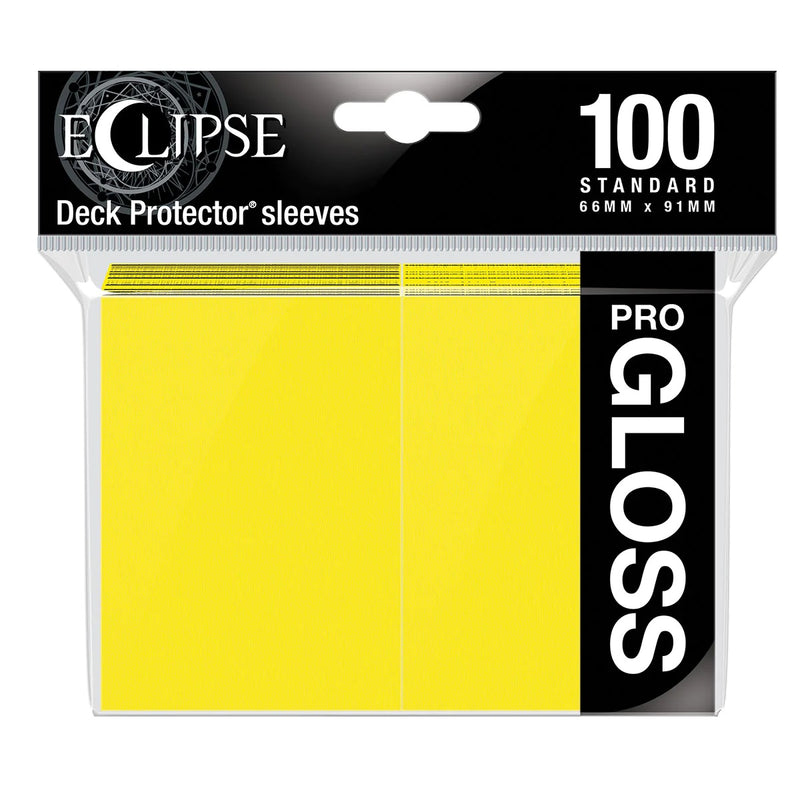 Eclipse Gloss Standard Deck Protector Sleeves (100ct), Lemon Yellow