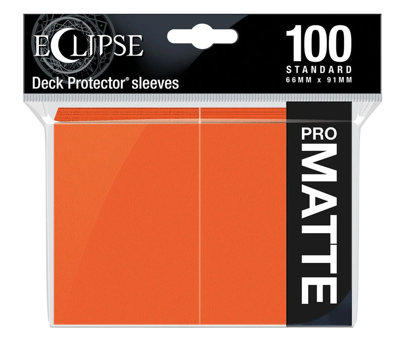 Eclipse Matte Standard Deck Protector Sleeves (100ct), Pumpkin Orange