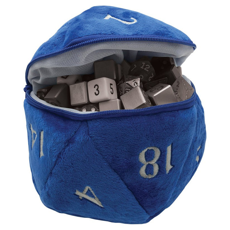 D20 Plush Dice Bag - Blue