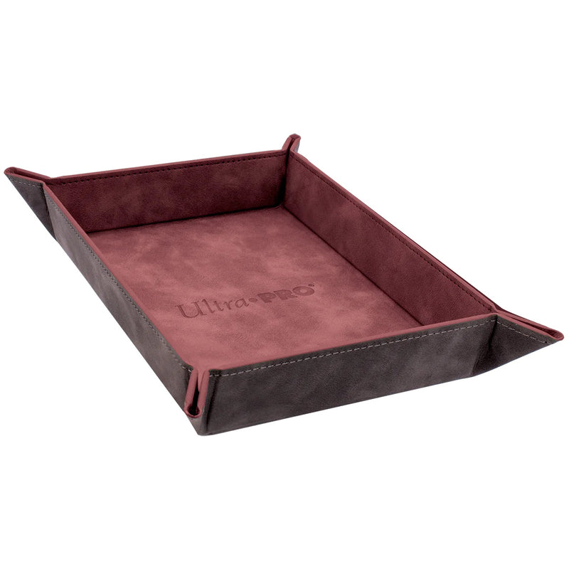Suede Collection: Foldable Dice Rolling Tray, Ruby Red