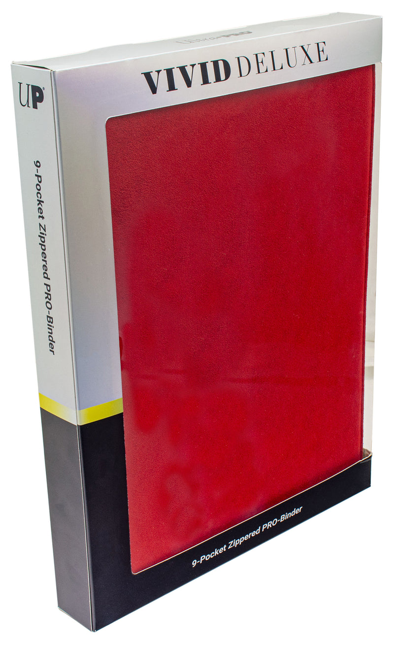 Vivid Deluxe 9-Pocket Zippered PRO-Binder, Red