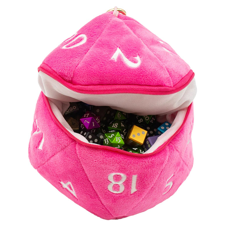 D20 Plush Dice Bag - Pink