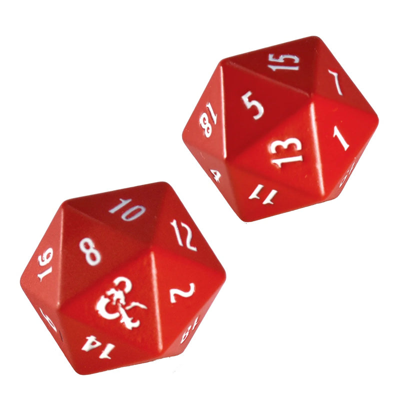 Heavy Metal Red and White D20 Dice Set (2ct) for Dungeons & Dragons