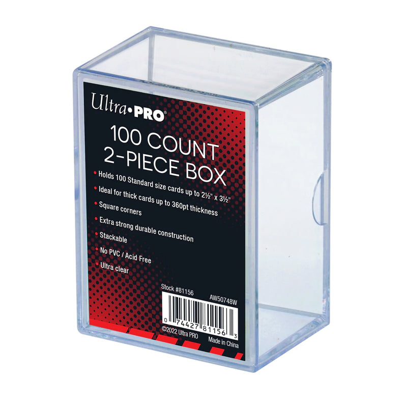 2-Piece 100-Count Clear Card Storage Box
