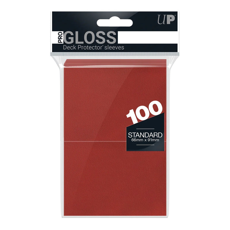 PRO-Gloss Standard Deck Protector Sleeves, 100ct, Red
