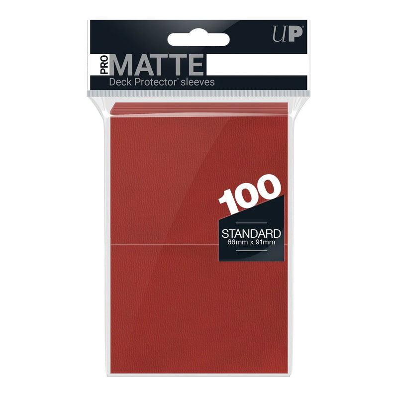 PRO-Matte Standard Deck Protector Sleeves, 100ct, Red