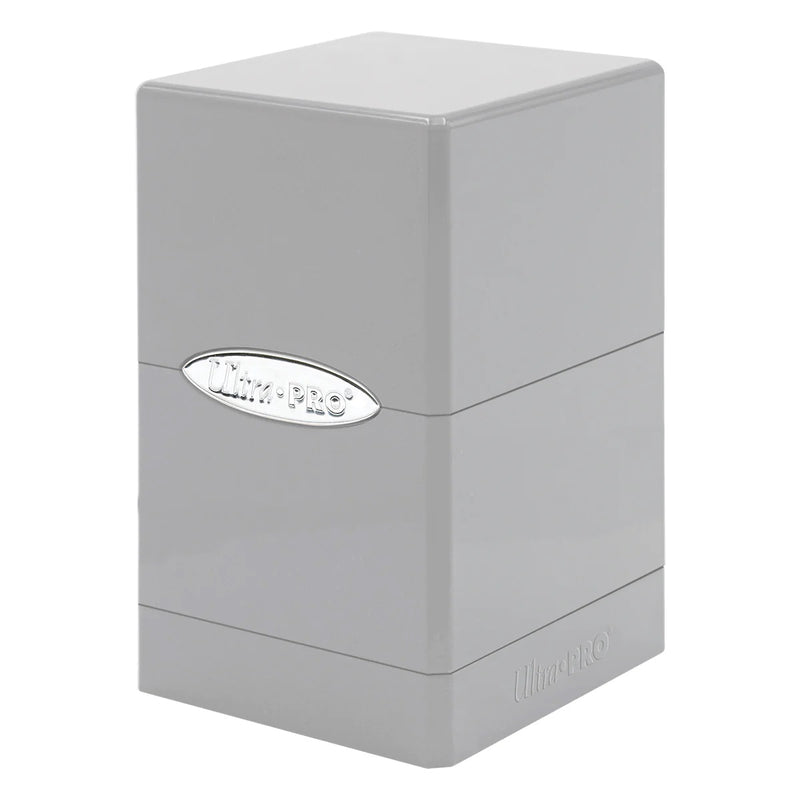 Metallic Satin Tower Deck Box, Silver