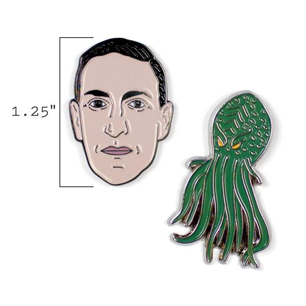 H.P. Lovecraft and Cthulhu Pin Set